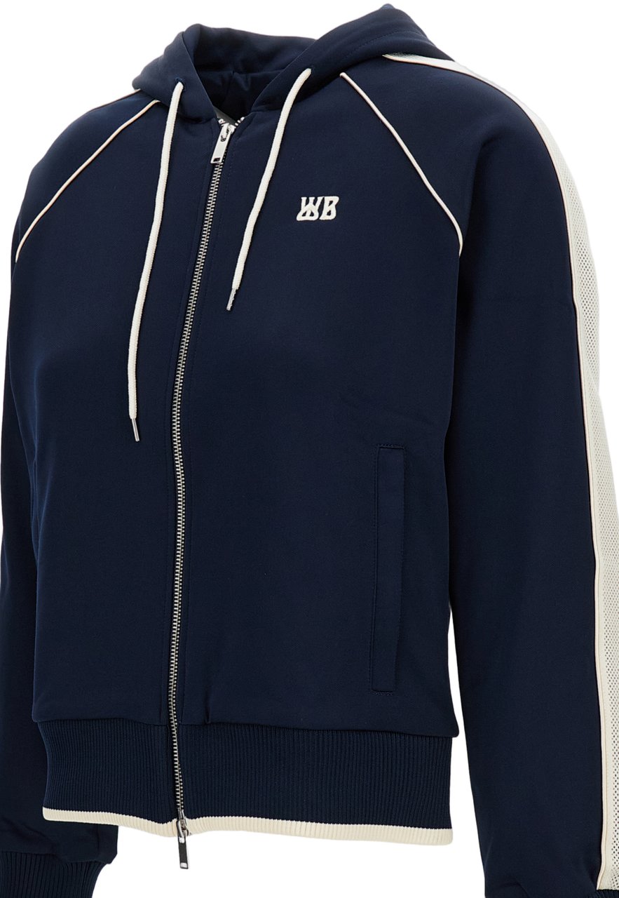 Wales Bonner Anthem Blue Cotton-Blend Hoodie Blauw