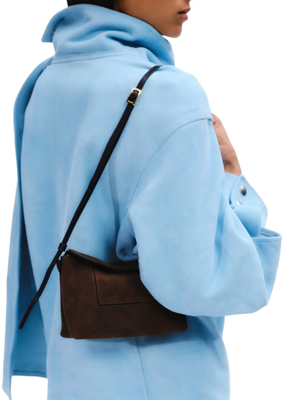 Wandler Penelope Slouch Mini Palissander Suede Bruin