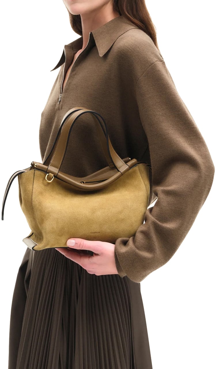 Wandler Ida Bag Small Khaki Suede Groen