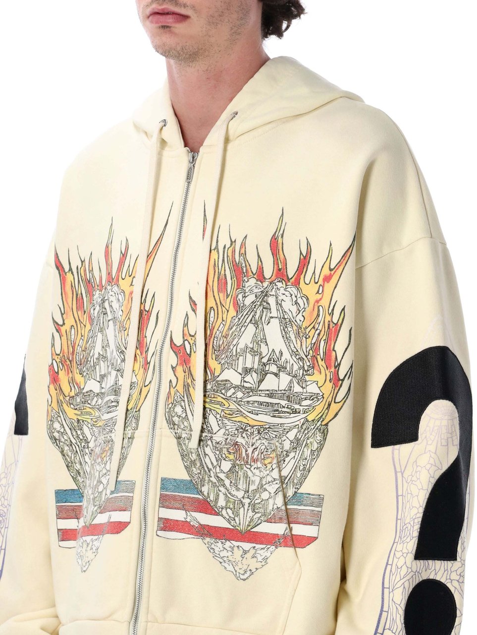 Who Decides War Engulfed Memories Zip Up Bianco Wit
