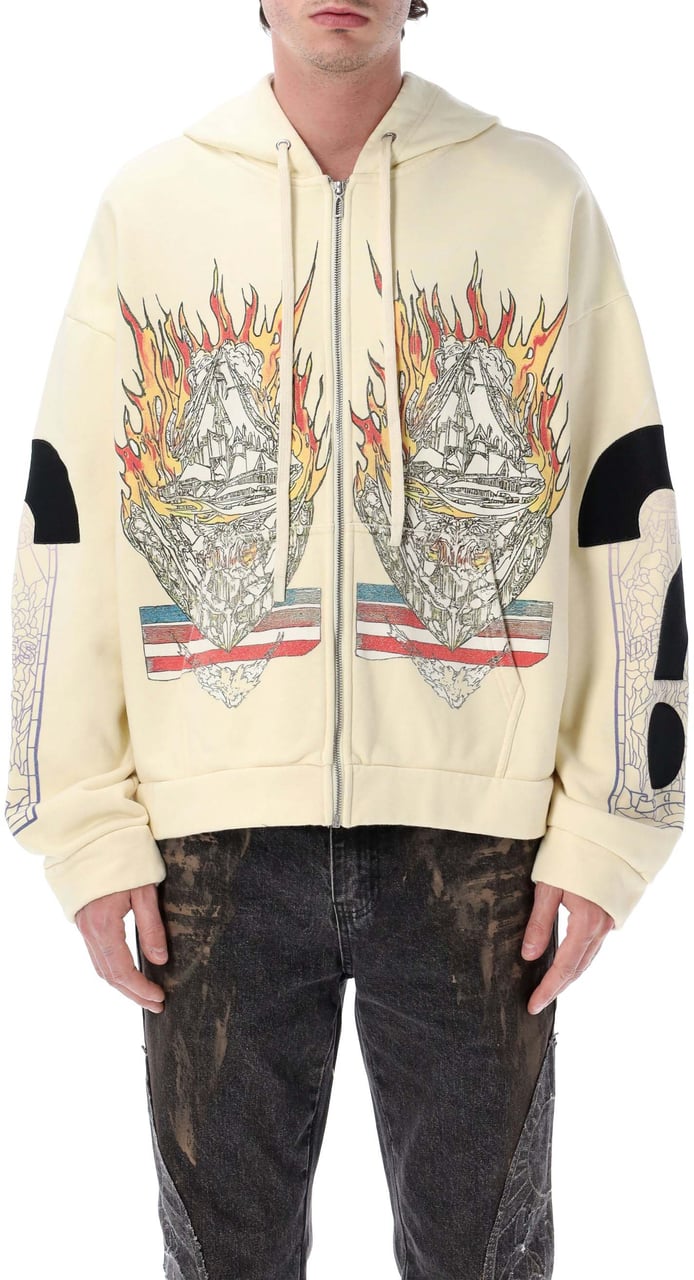 Who Decides War Engulfed Memories Zip Up Bianco Wit