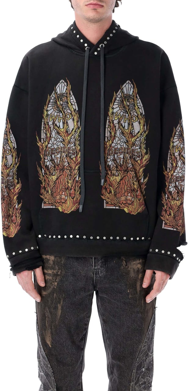 Who Decides War Hardware Hooded Pullover Coal Donkergrijs