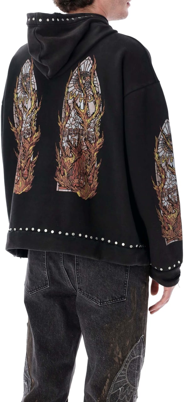Who Decides War Hardware Hooded Pullover Coal Donkergrijs