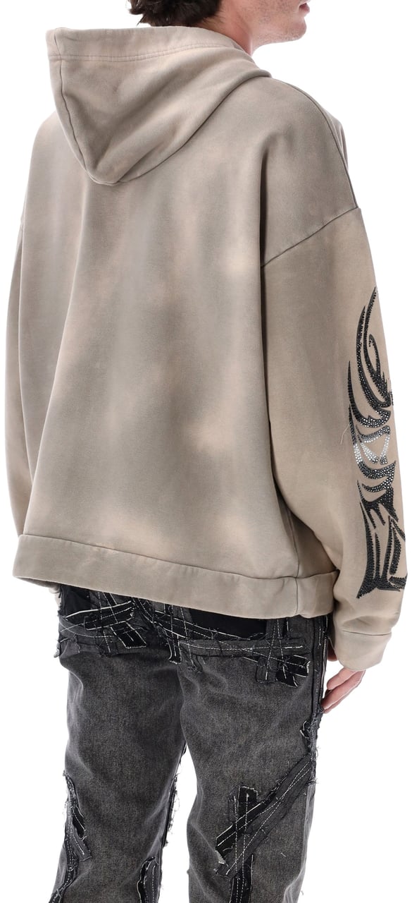 Who Decides War Winged Zip Up Vintage Grey Taupe