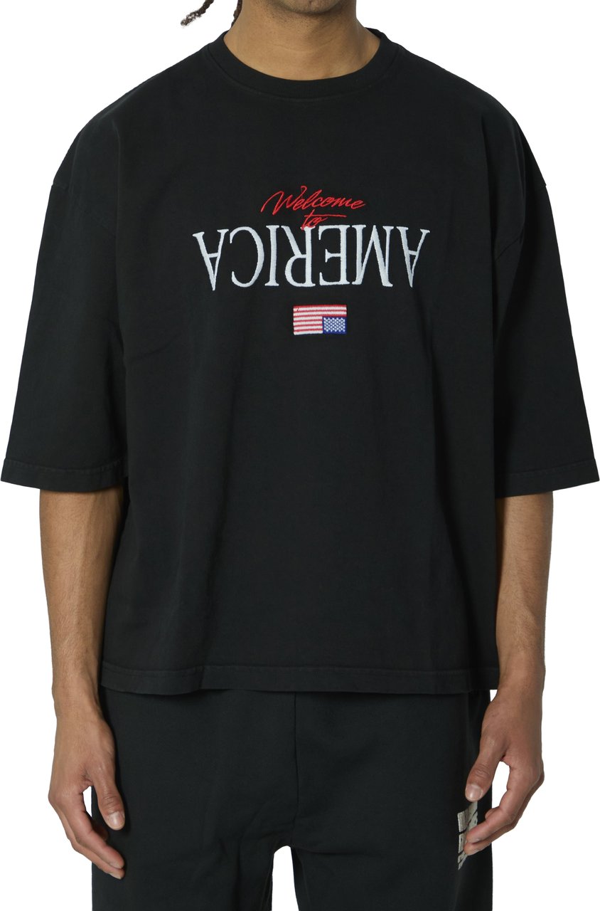 Willy Chavarria Welcome to America T-shirt Zwart