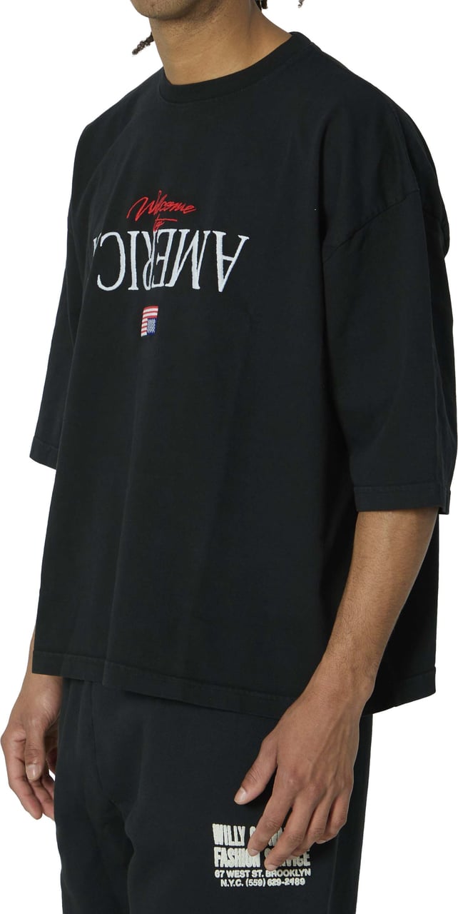 Willy Chavarria Welcome to America T-shirt Zwart