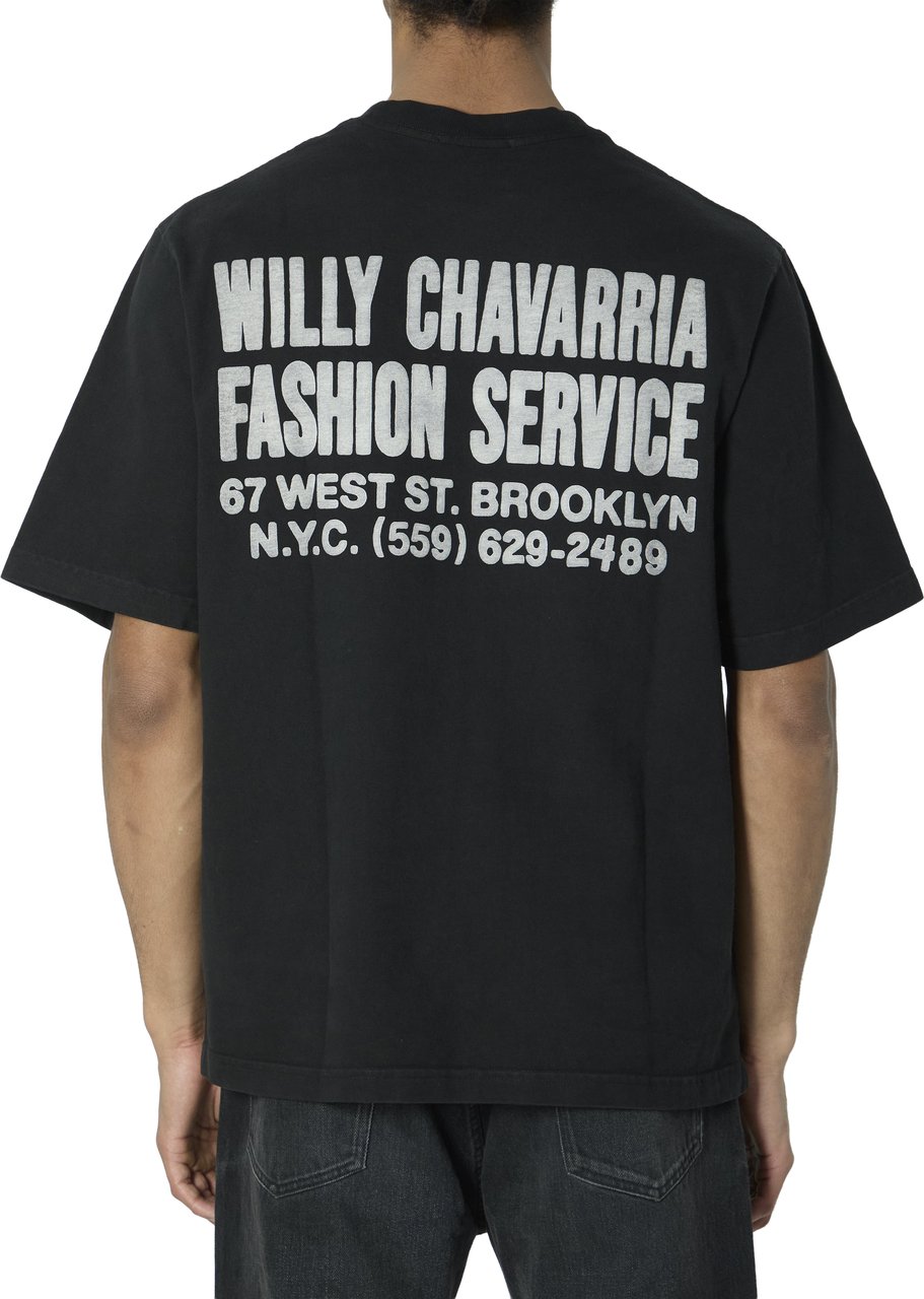 Willy Chavarria Fashion Service T-shirt Zwart