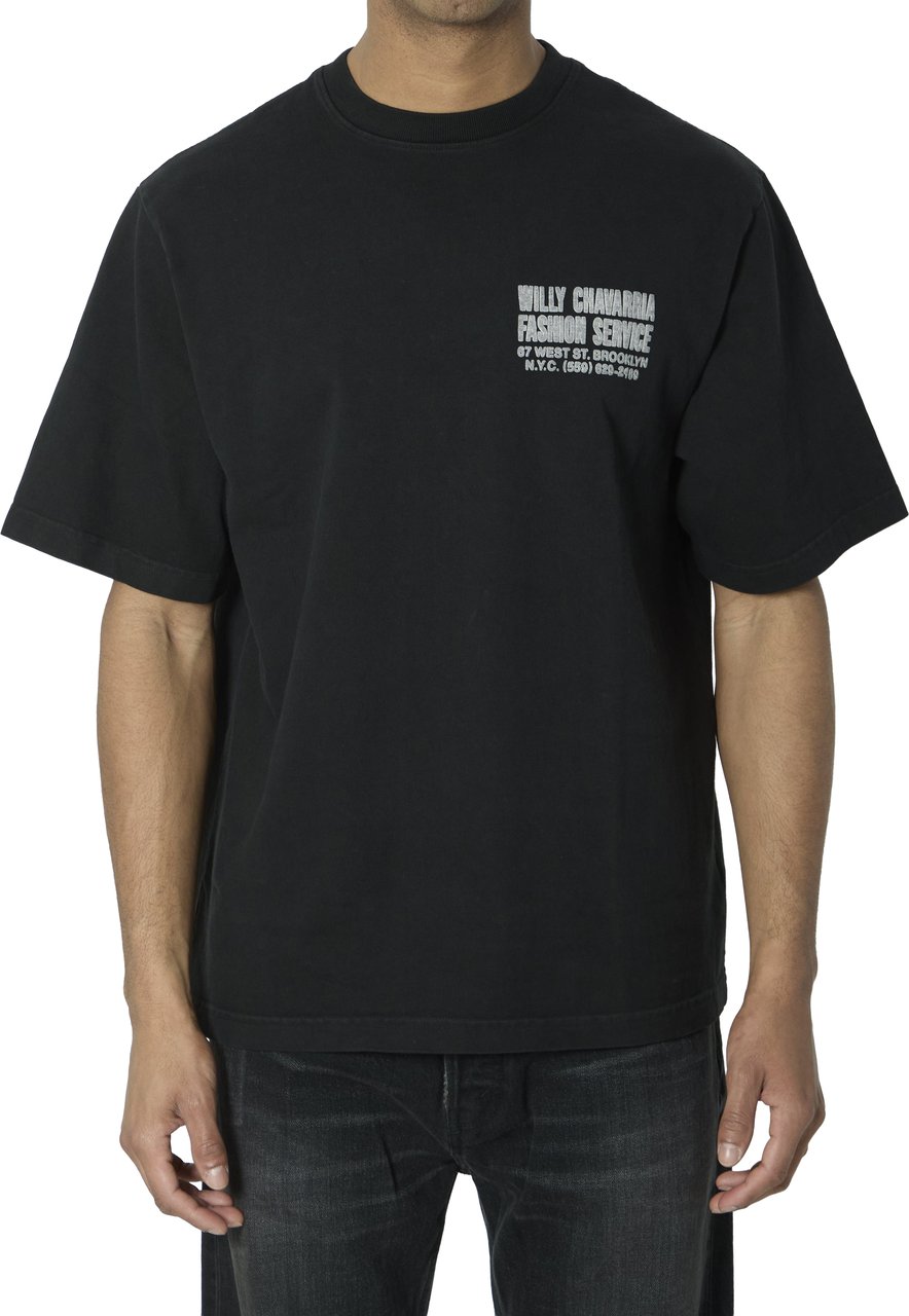 Willy Chavarria Fashion Service T-shirt Zwart