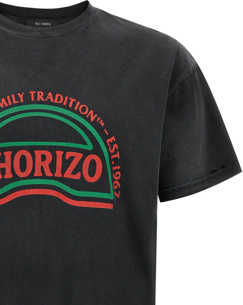WILLY CHAVARRIA Black Cotton T-Shirt Zwart
