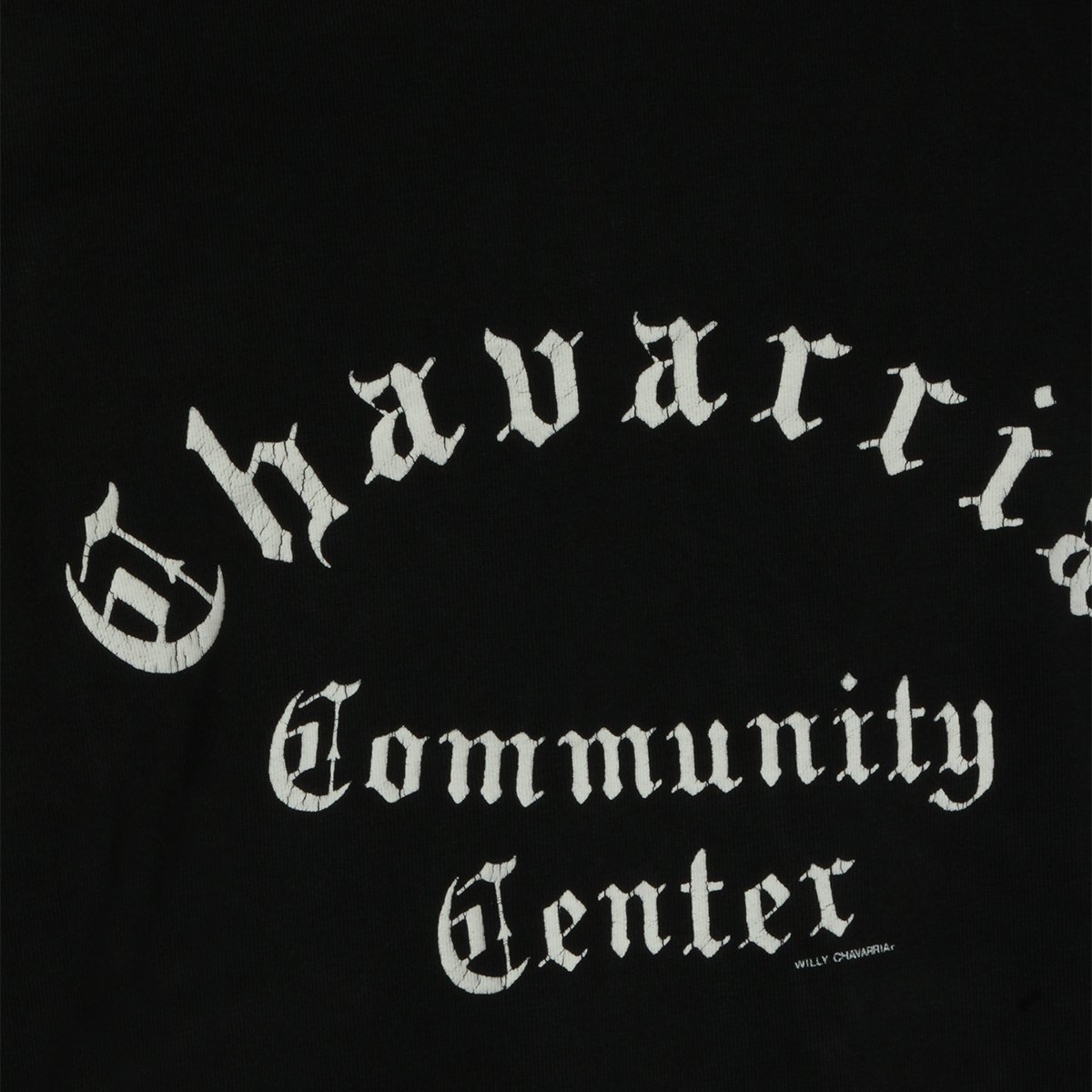Willy Chavarria Contrasting Logo Black Cotton T-Shirt Zwart