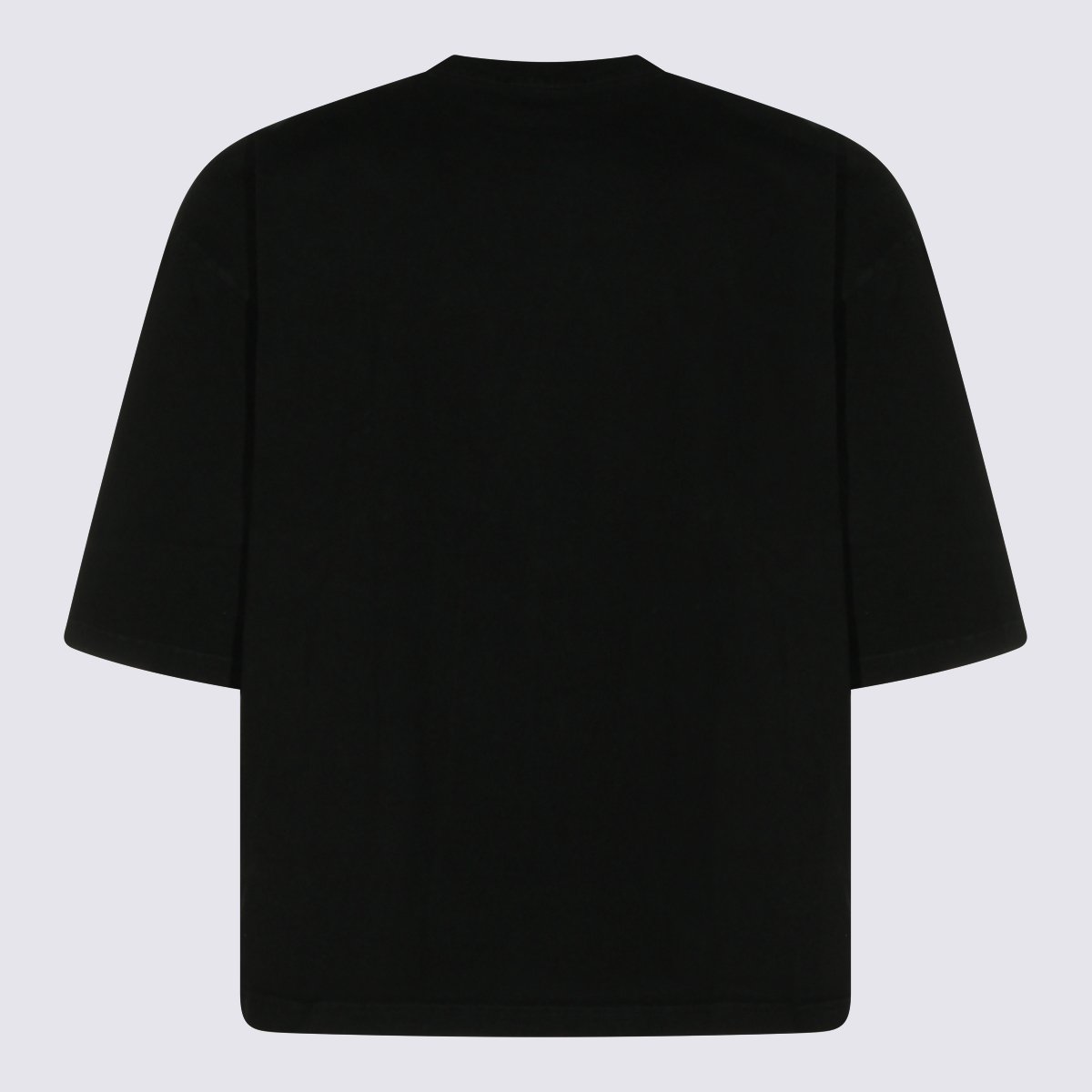 Willy Chavarria Contrasting Logo Black Cotton T-Shirt Zwart