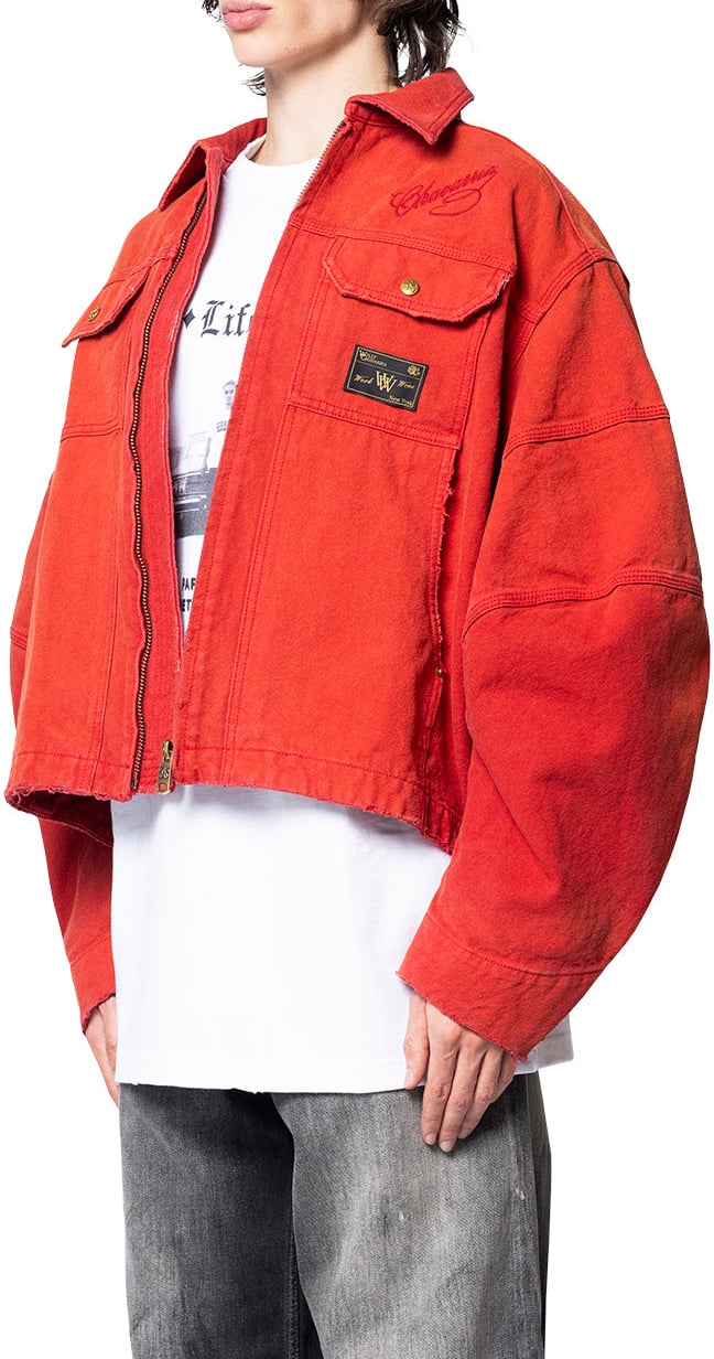 Willy Chavarria STOCKTON WORK JACKET RED Rood