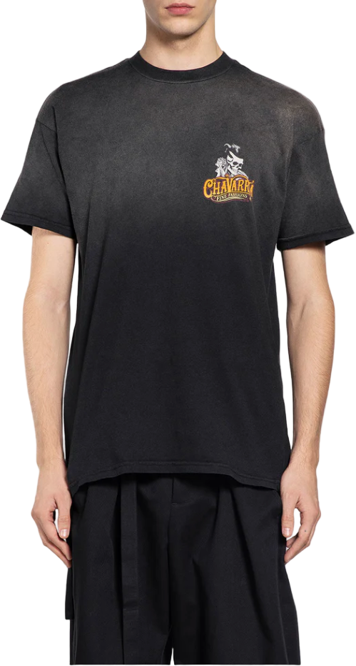 Willy Chavarria CHAVARRIA POMADE EASY TEE BLACK Zwart