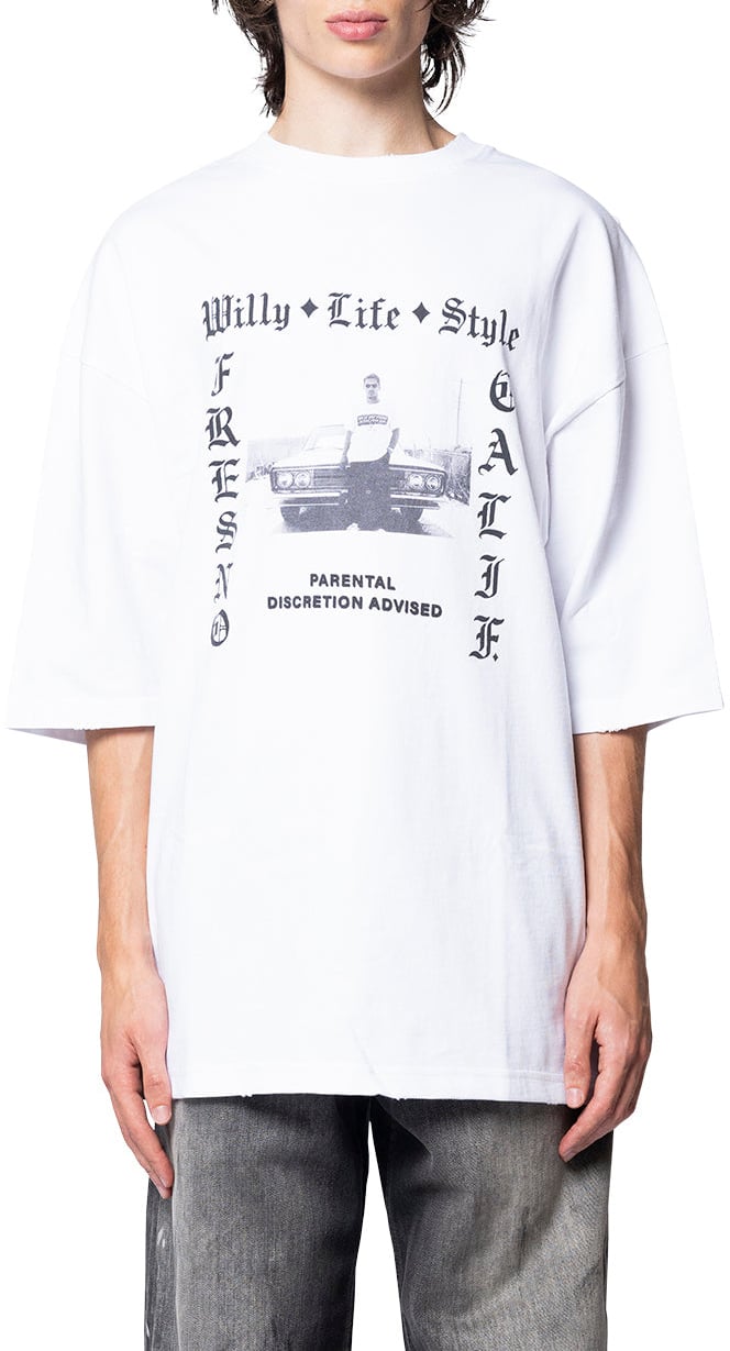 Willy Chavarria WILLY LIFE STYLE NORTHSIDER TEE WHITE Rood