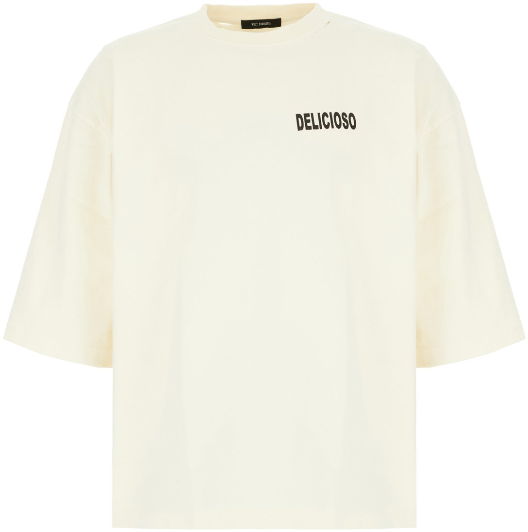 Willy Chavarria Willy Chavarria Sand cotton t-shirt Neutraal