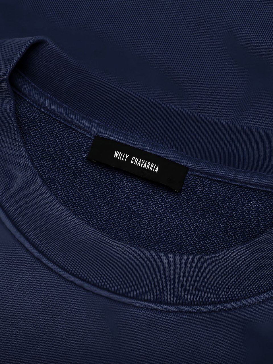 Willy Chavarria Navy Contrast Logo Cotton Sweatshirt Zwart