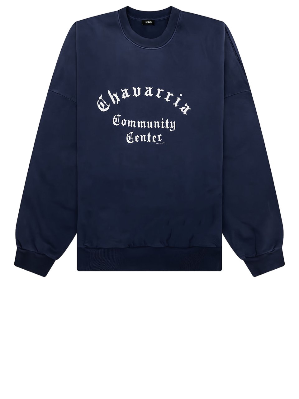 Willy Chavarria Navy Contrast Logo Cotton Sweatshirt Zwart