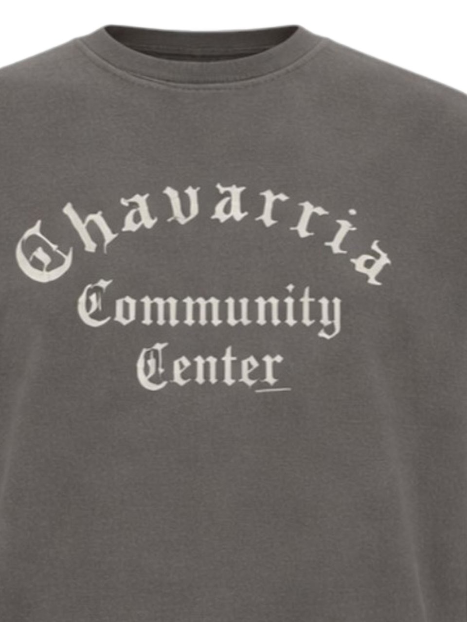 Willy Chavarria Contrast Logo Gray Cotton T-Shirt Grijs