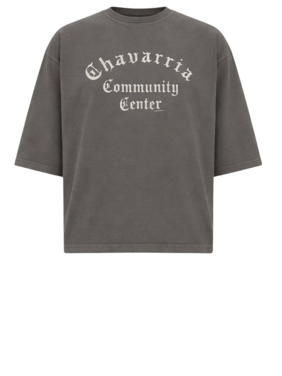 Willy Chavarria Contrast Logo Gray Cotton T-Shirt Grijs