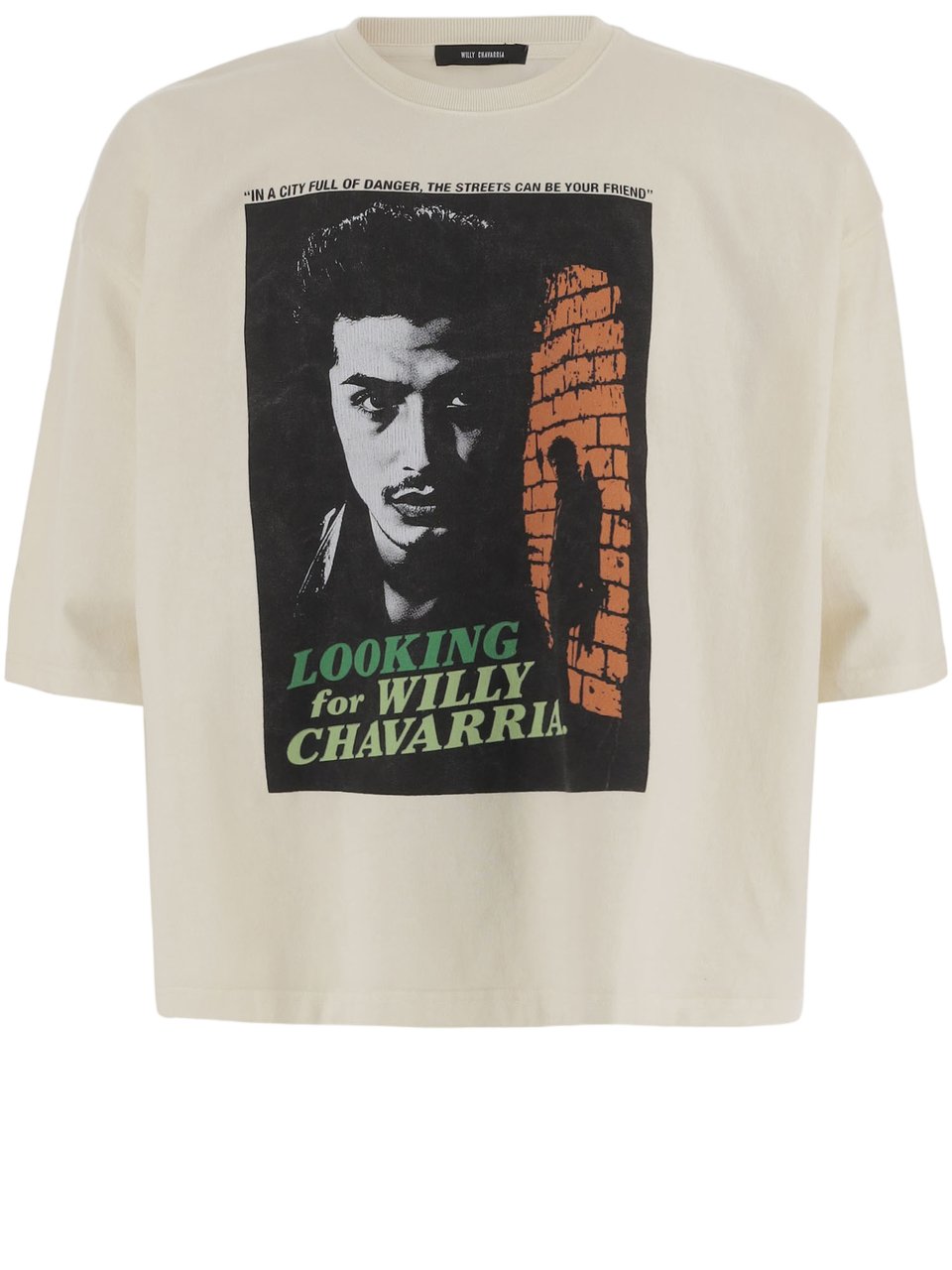 Willy Chavarria Graphic Print Cotton T-Shirt with Round Neck Grijs