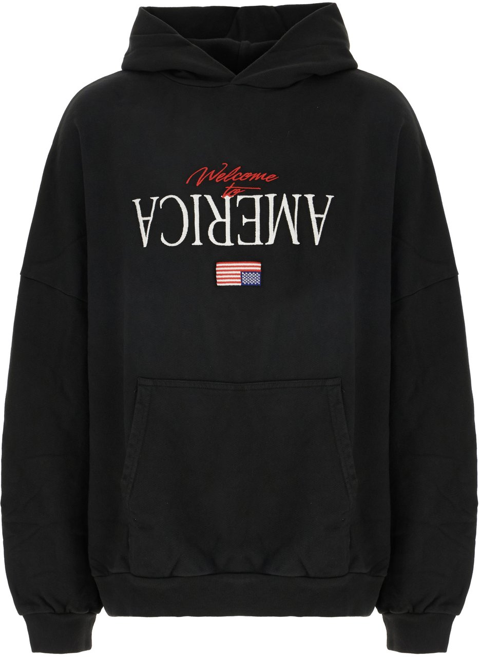 Willy Chavarria Willy Chavarria Black cotton sweatshirt Zwart