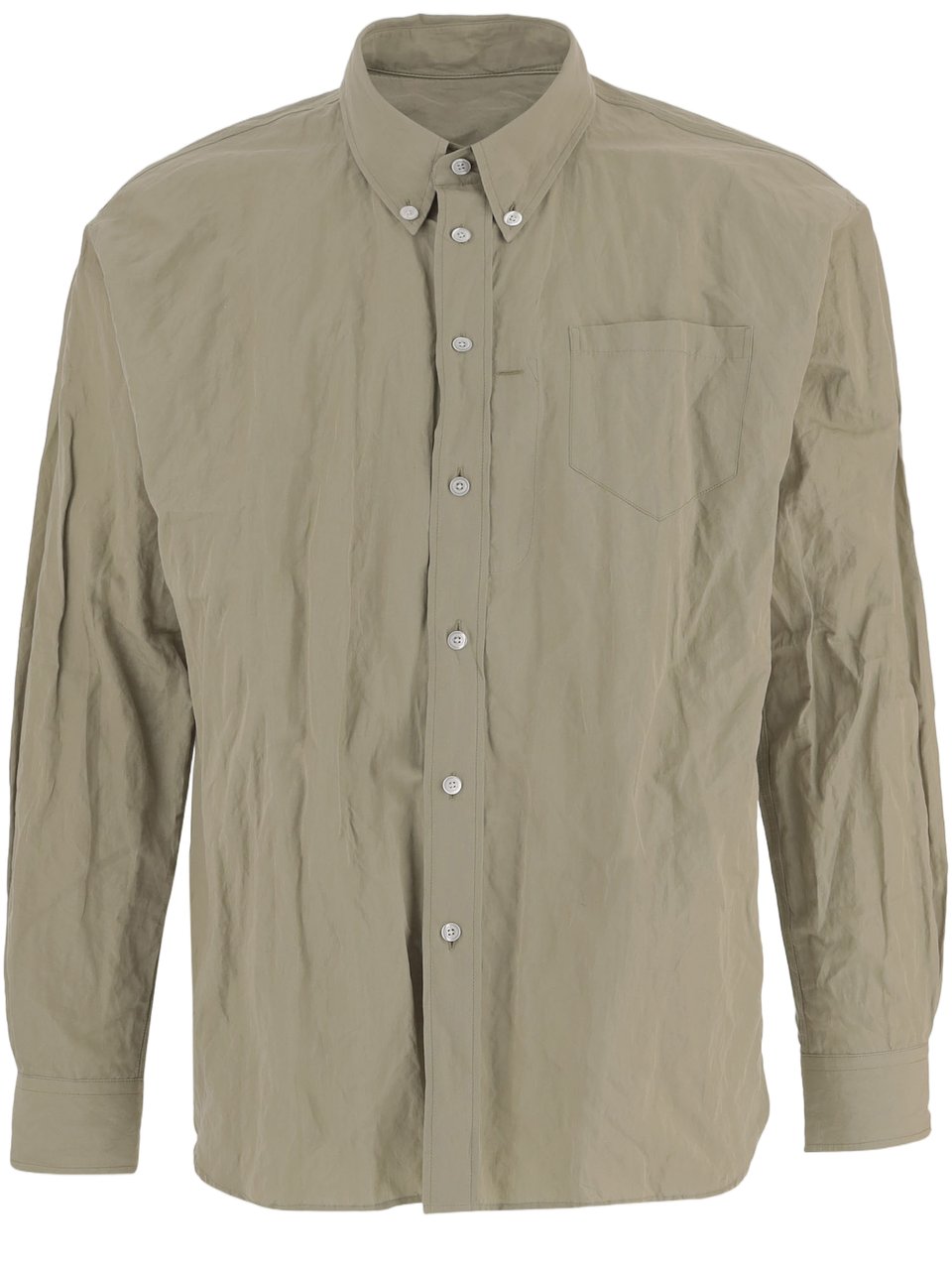 Willy Chavarria Cotton-Blend Shirt With A Crinkled Texture Grijs