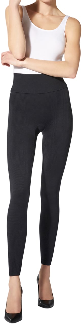 Wolford Wellness Leggings High-Waisted Ribbed Texture Leggings Zwart