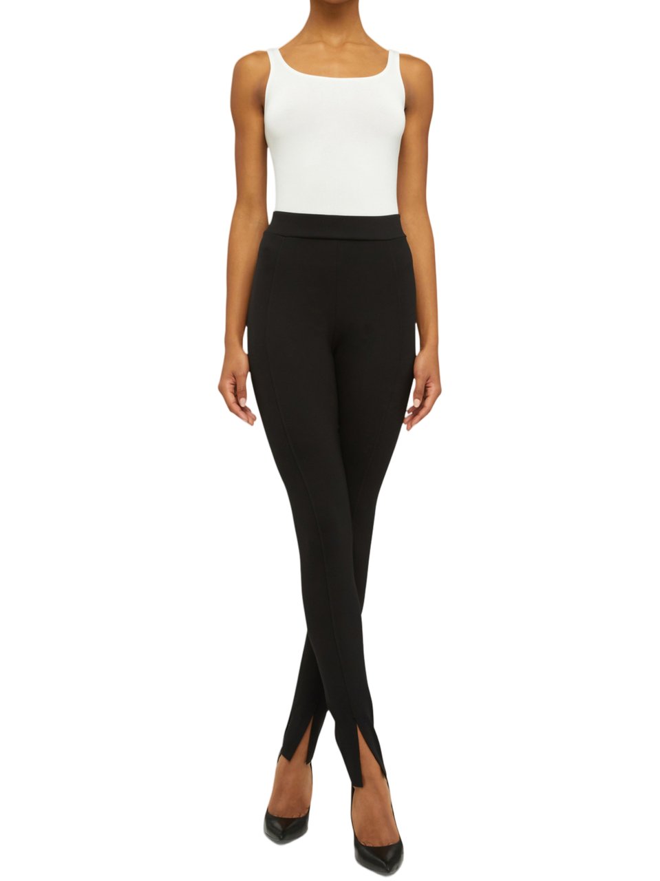 Wolford Midnight Grace High-Waisted Leggings with Ankle Slits Zwart