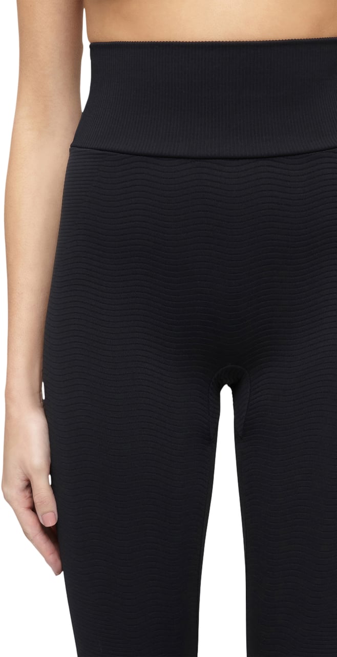Wolford Wellness Leggings High-Waisted Ribbed Texture Leggings Zwart