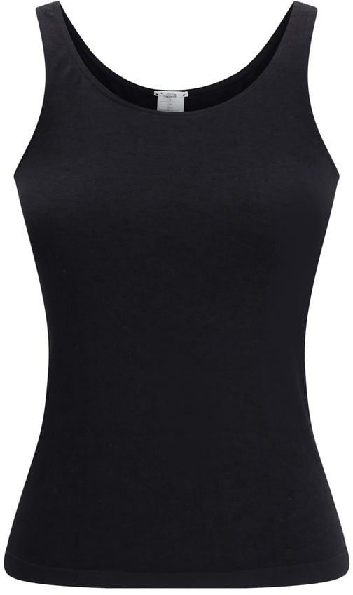 Wolford Wolford Black Cotton Sleeveles T-Shirt Zwart