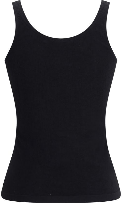 Wolford Wolford Black Cotton Sleeveles T-Shirt Zwart