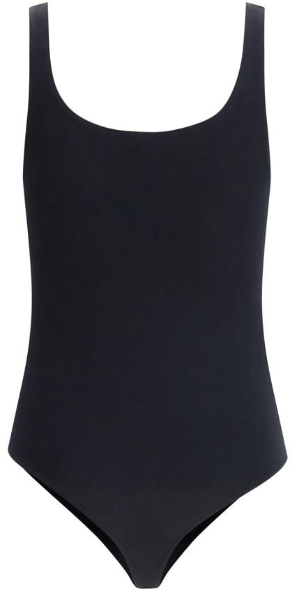 Wolford Black Cotton Bodysuit Zwart