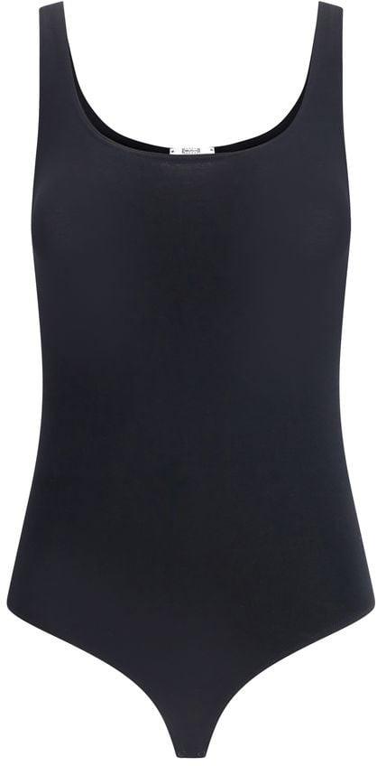 Wolford Black Cotton Bodysuit Zwart