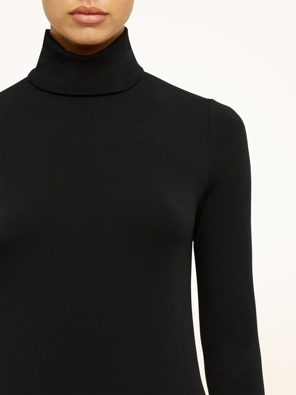 Wolford Black Aurora Biodegradable Fabric Fitted Turtleneck Zwart
