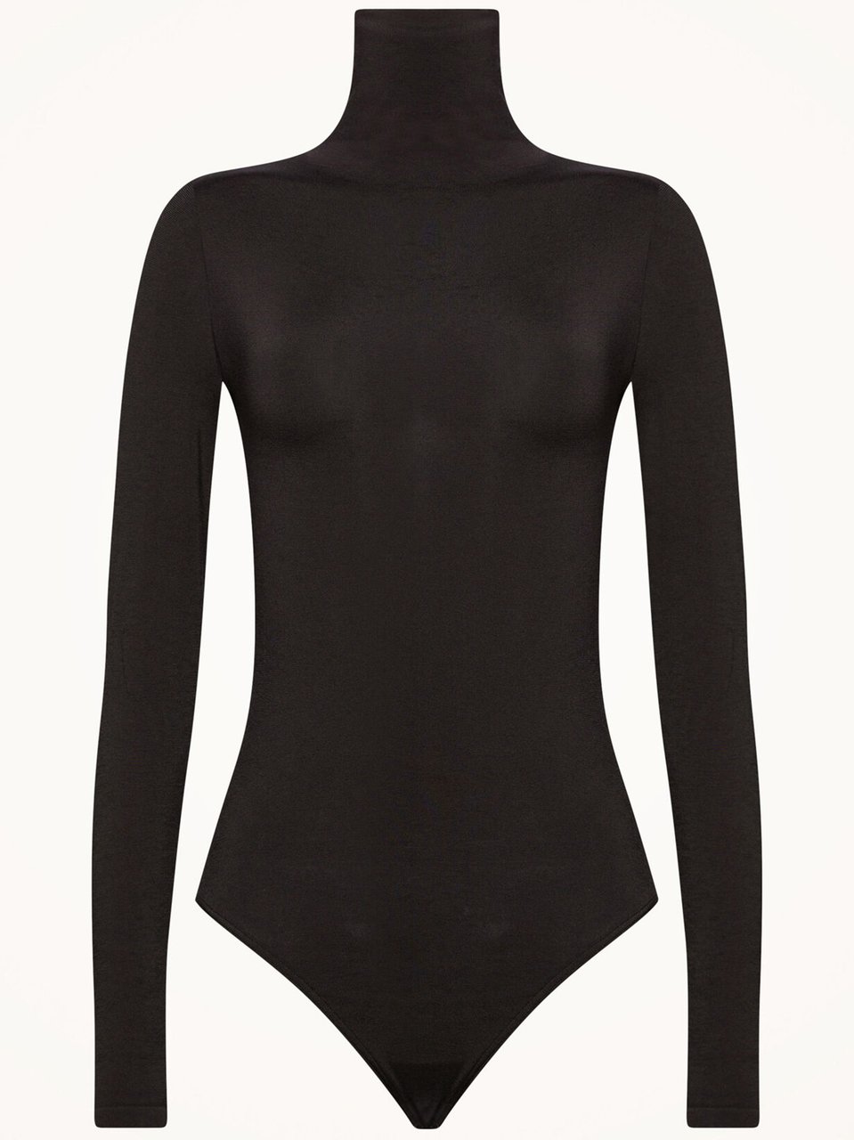 Wolford Black Colorado Matte Knit Turtleneck Bodysuit Zwart