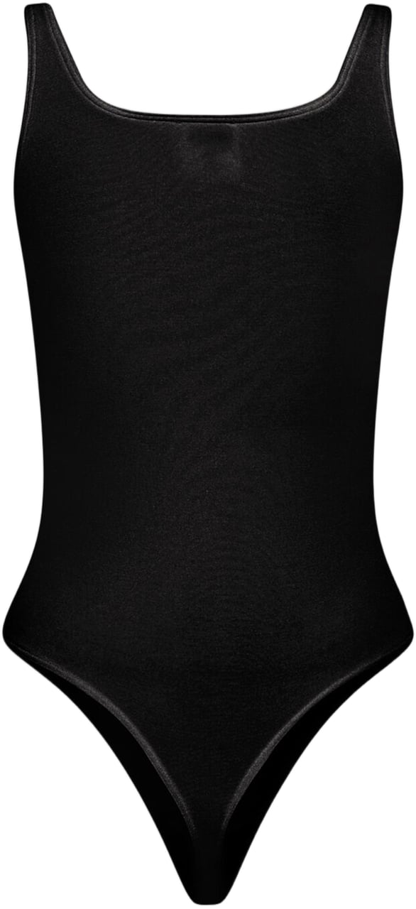 Wolford Jamaika String Body Fitted Cotton Bodysuit Neutraal