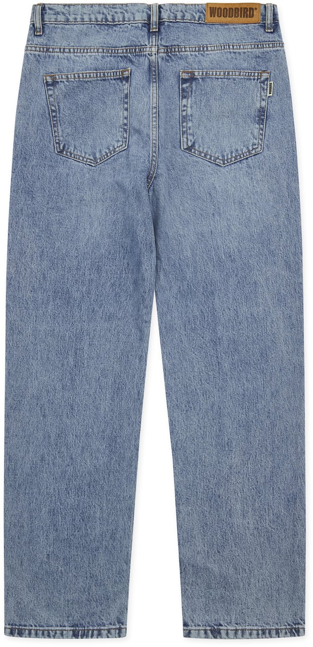 Woodbird - Leroy doone jeans - 2100-113 - Washed blue Blauw