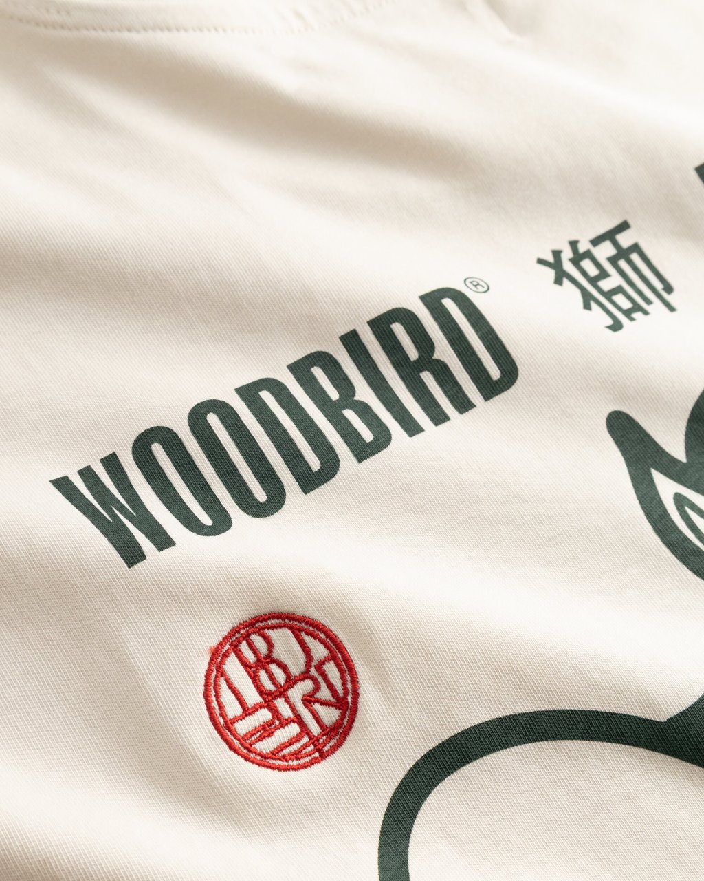 Woodbird Woodbird - Beam lion tee - 2616-404 - Off white Wit