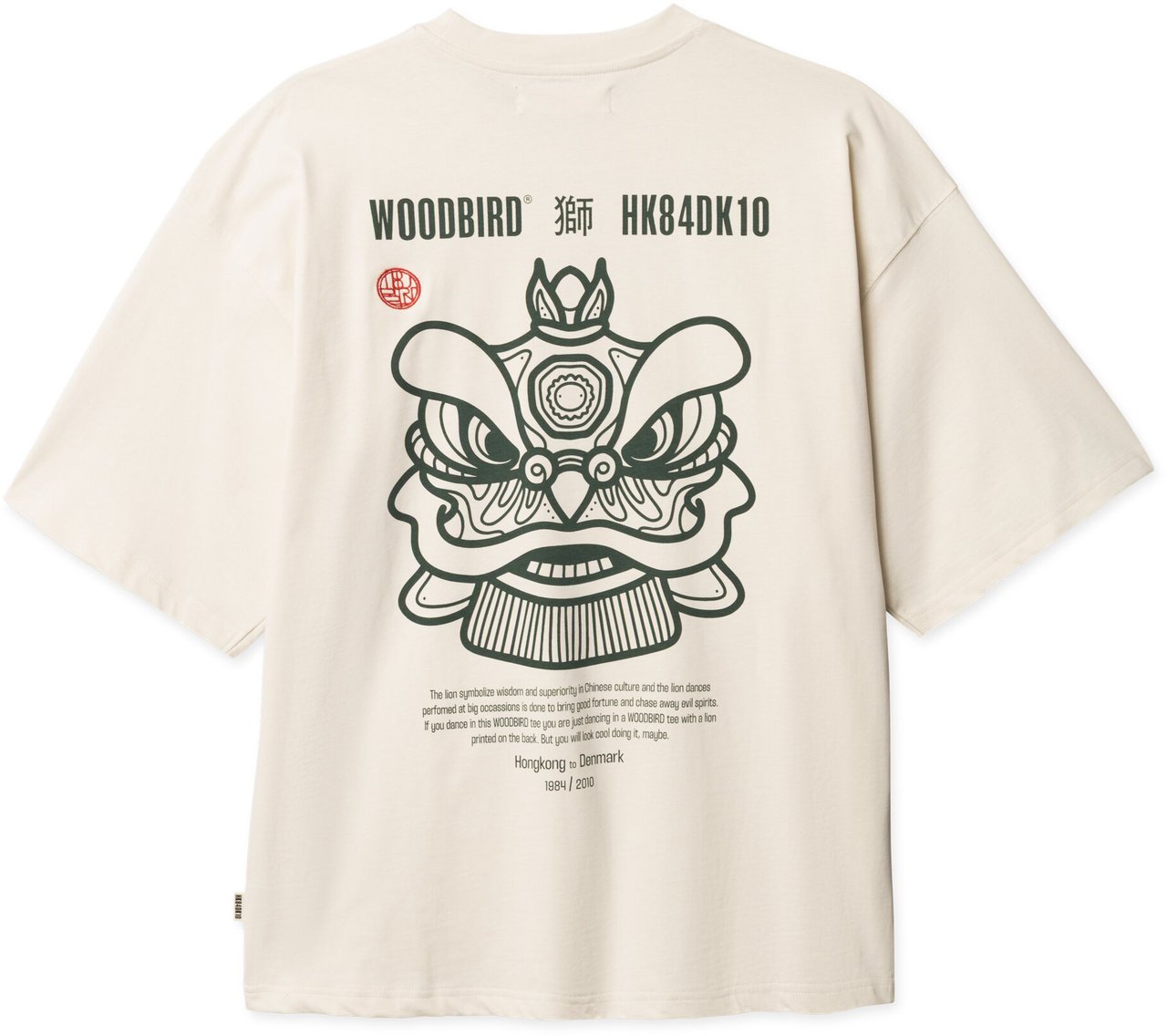 Woodbird Woodbird - Beam lion tee - 2616-404 - Off white Wit