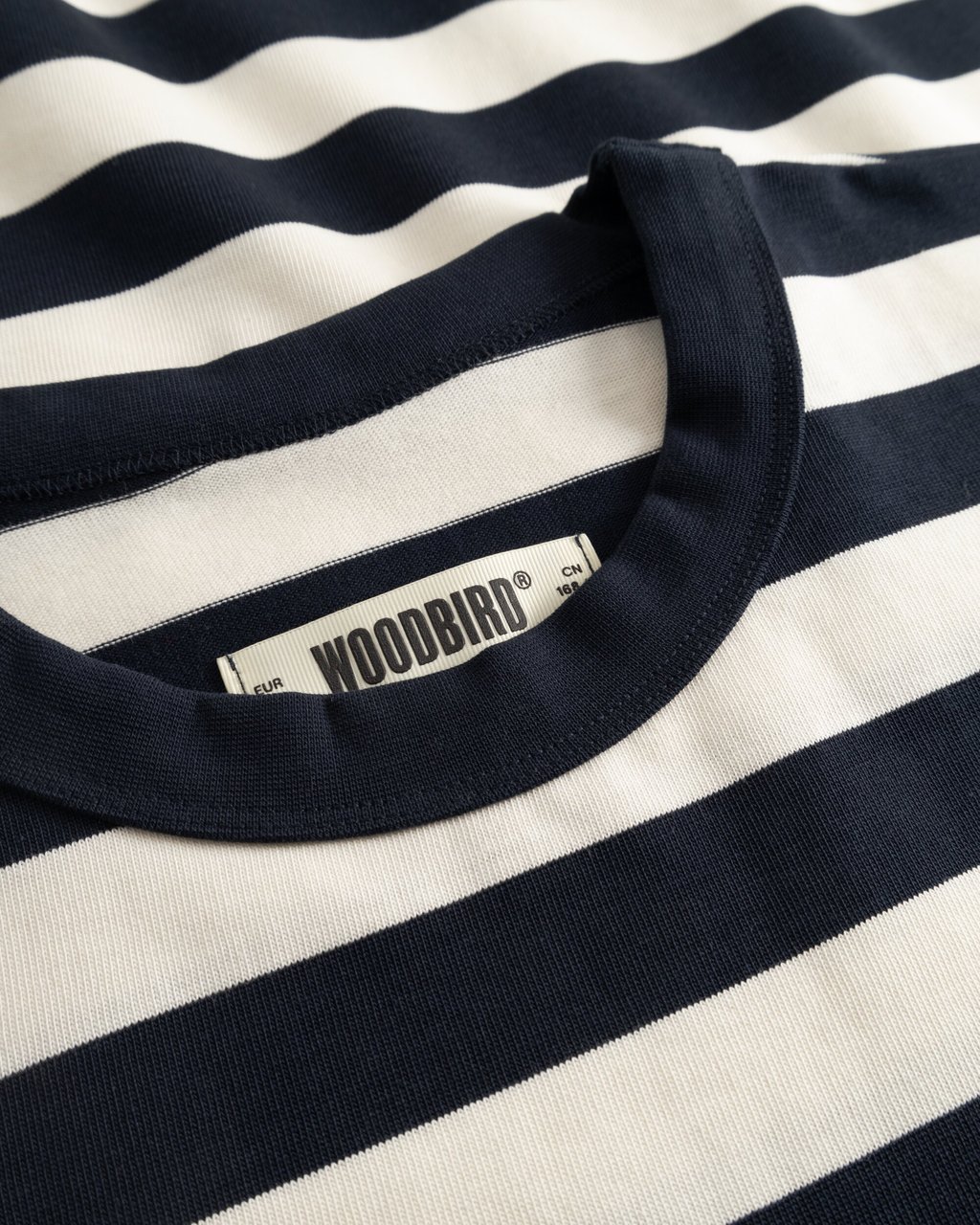 Woodbird - Beam stripe tee - 2616-408 - Dark navy Blauw