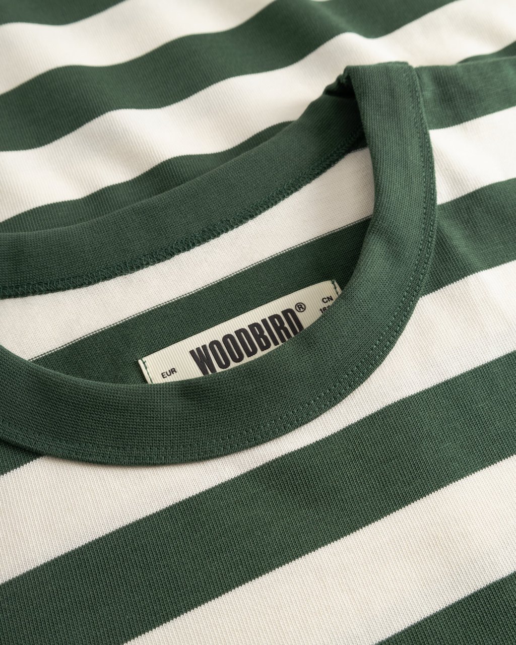 Woodbird Woodbird - Beam stripe tee - 2616-408 - Pine green Groen