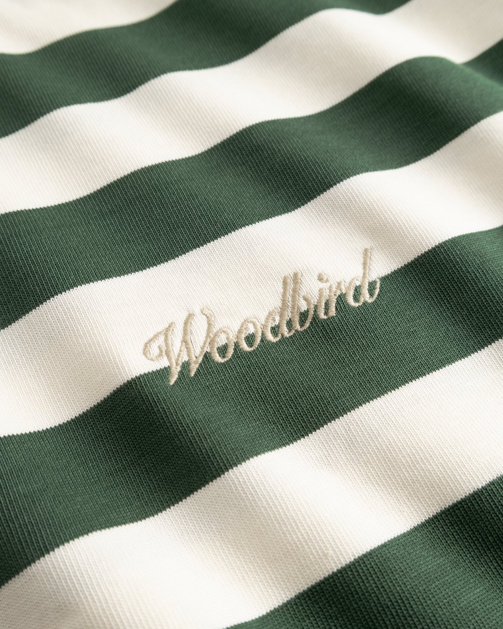 Woodbird Woodbird - Beam stripe tee - 2616-408 - Pine green Groen