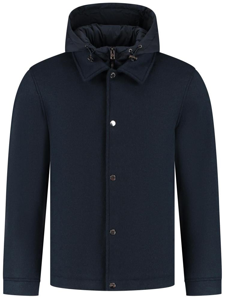 Woolrich Knitted Wool Shirt Jacket Blauw