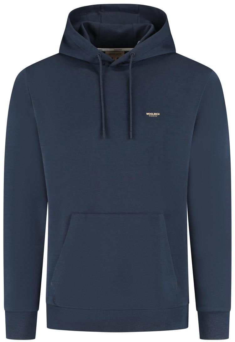 Woolrich Logo Interlock Hoodie Blauw