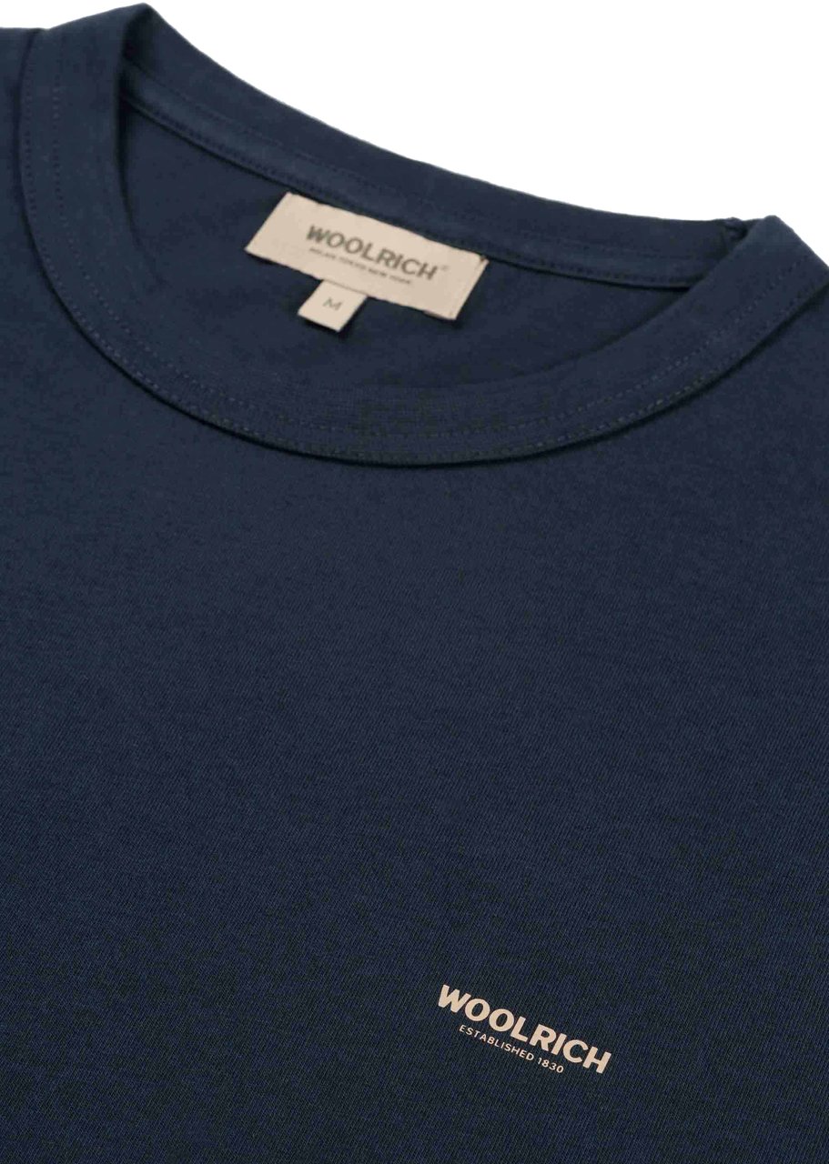 Woolrich Cotton Logo T-shirt Blauw