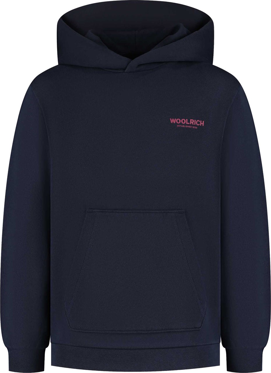 Woolrich Logo Hoodie Blauw