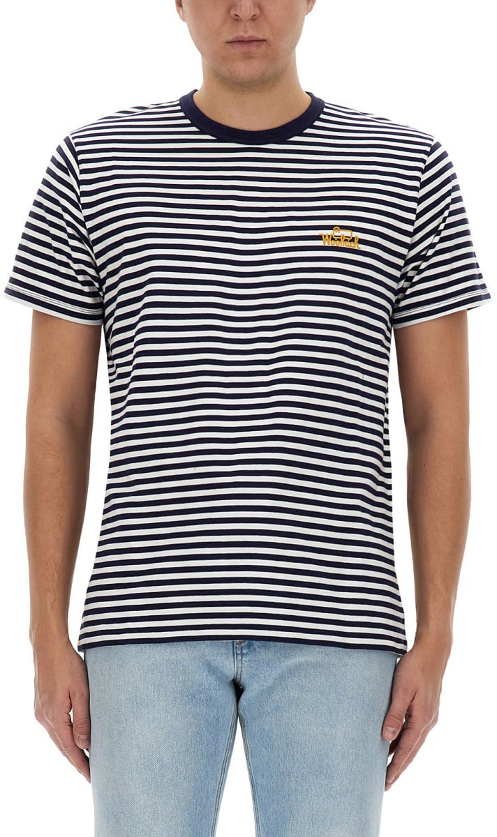 Woolrich STRIPED T-SHIRT Blauw