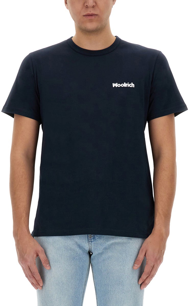 Woolrich T-SHIRT WITH LOGO Blauw