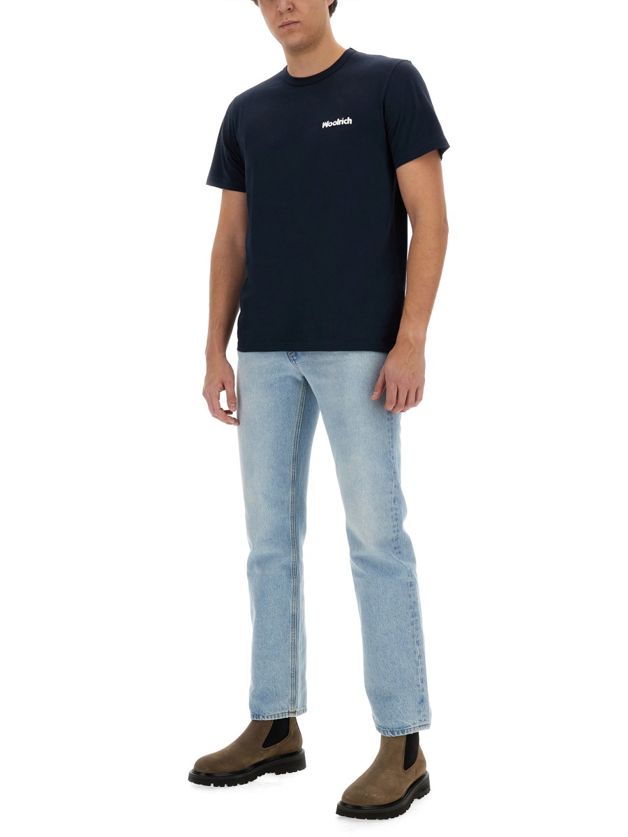 Woolrich T-SHIRT WITH LOGO Blauw