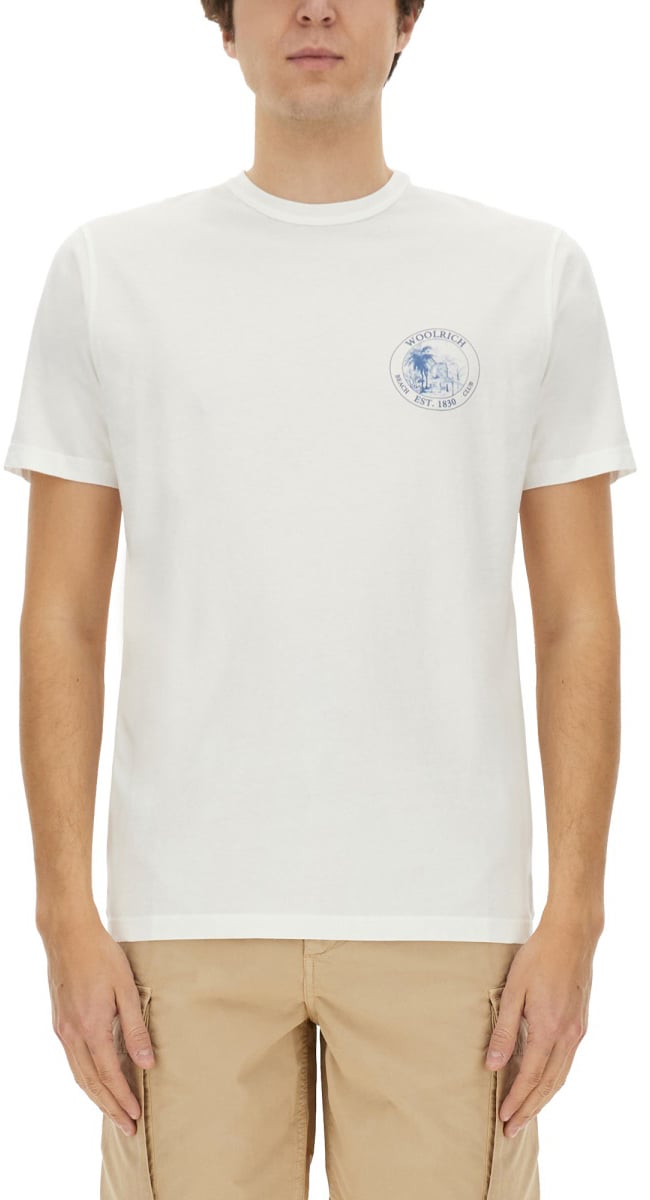 Woolrich T-SHIRT WITH PRINT Wit